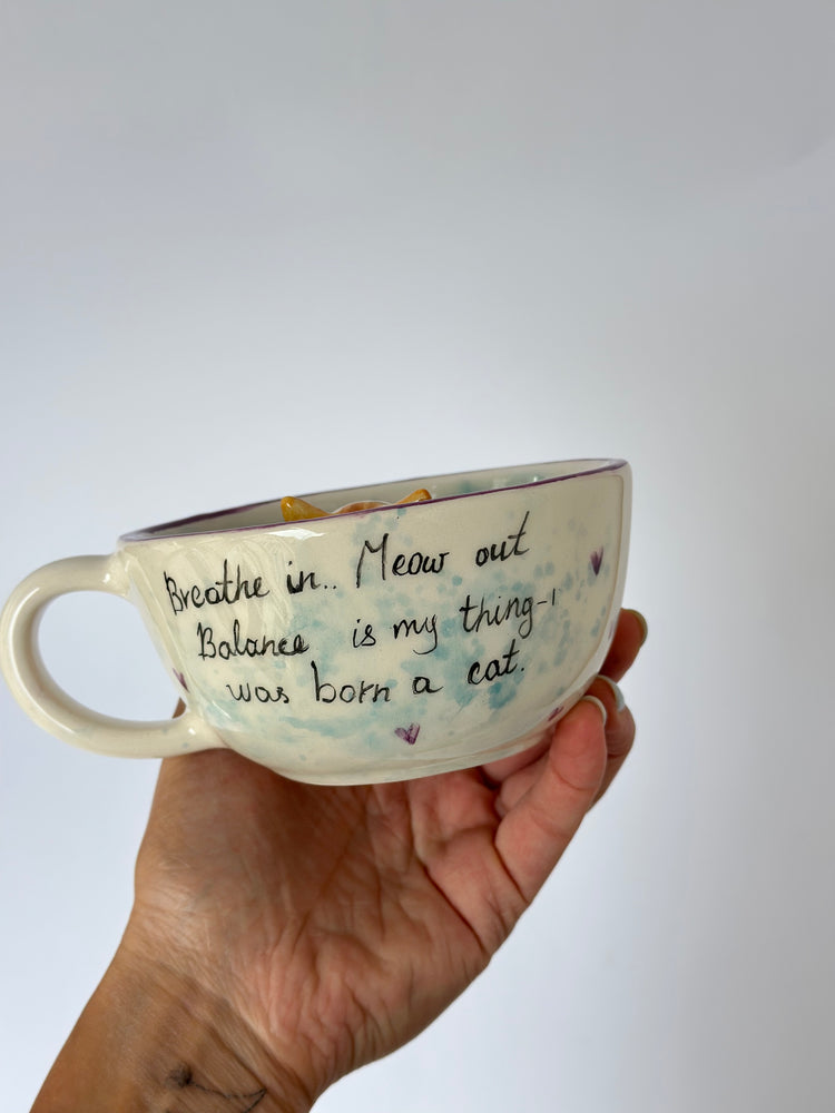 Cat handmade ceramic mug