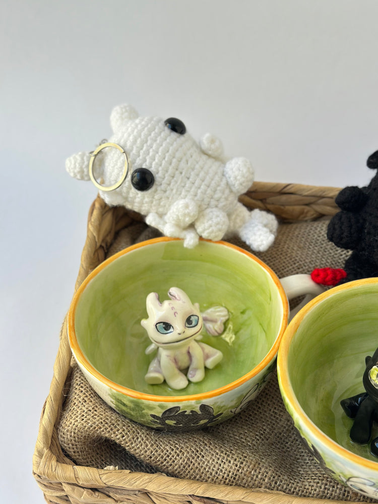 Dragons handmade couple mugs and keychans
