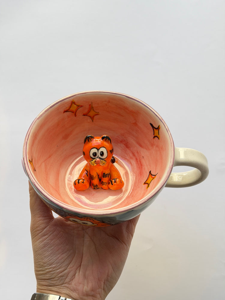 Cat handmade ceramic mug