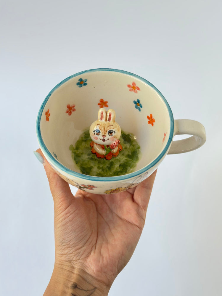 Rabbit handmade ceramic mug