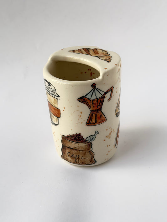 Coffee handmade ceramic takeaway mug