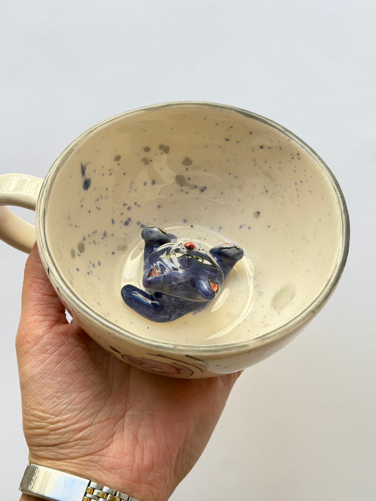 Cat handmade ceramic mug