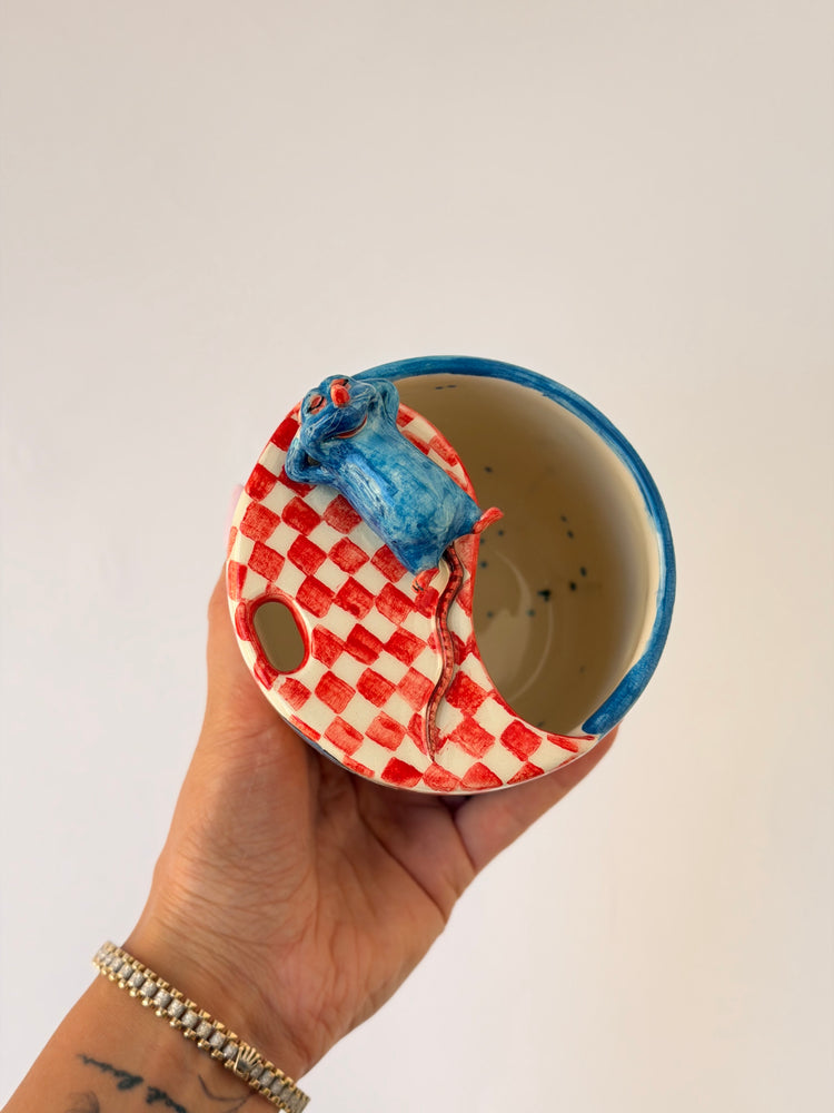 Little Chef handmade ceramic takeaway mug