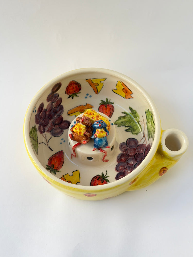 Little Chet and brother handmade ceramic washing fruit bowl