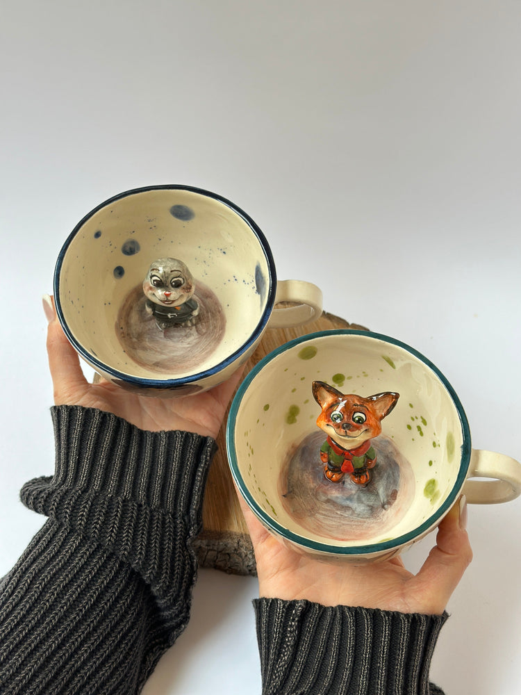 Nick and Judy handmade mugs