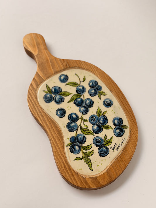 Ceramic & Wood Charcuterie Serving Board (29x14)