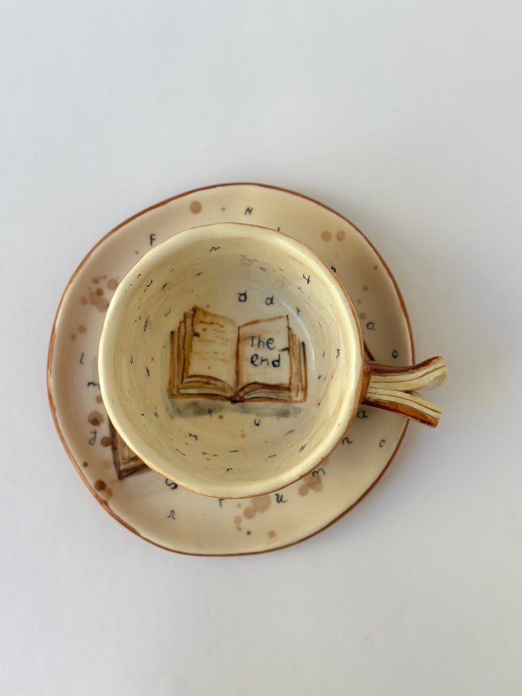 Handmade coffee cup and plate