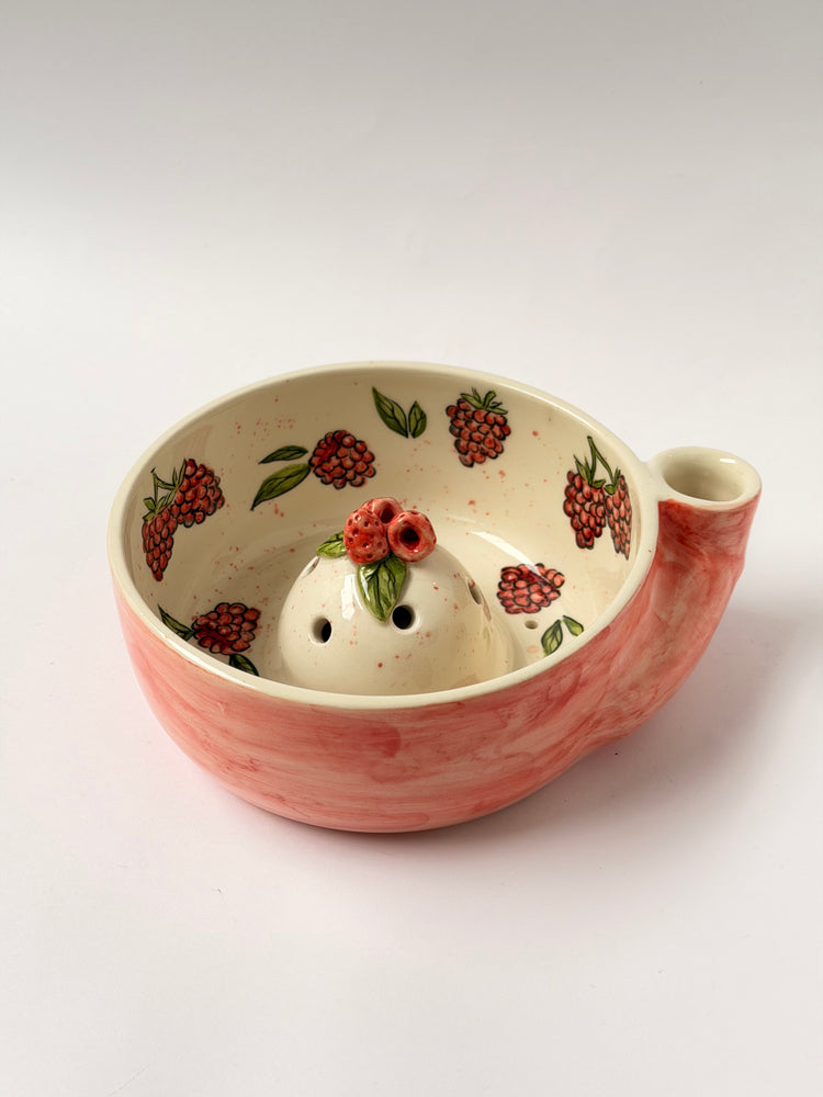 Raspberry handmade ceramic washing bowl