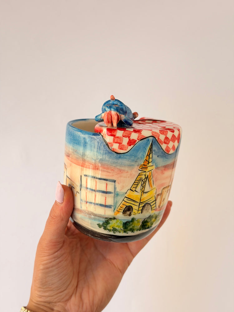 Little Chef handmade ceramic takeaway mug