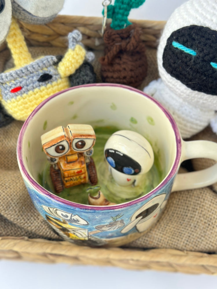 Couple handmade ceramic mug and toys