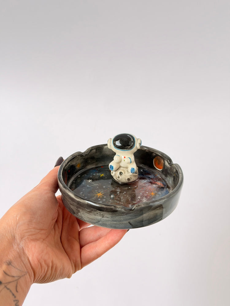 Cosmic handmade ceramic ashtray