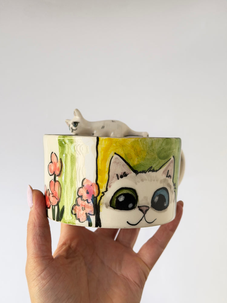 Cat handmade ceramic mug