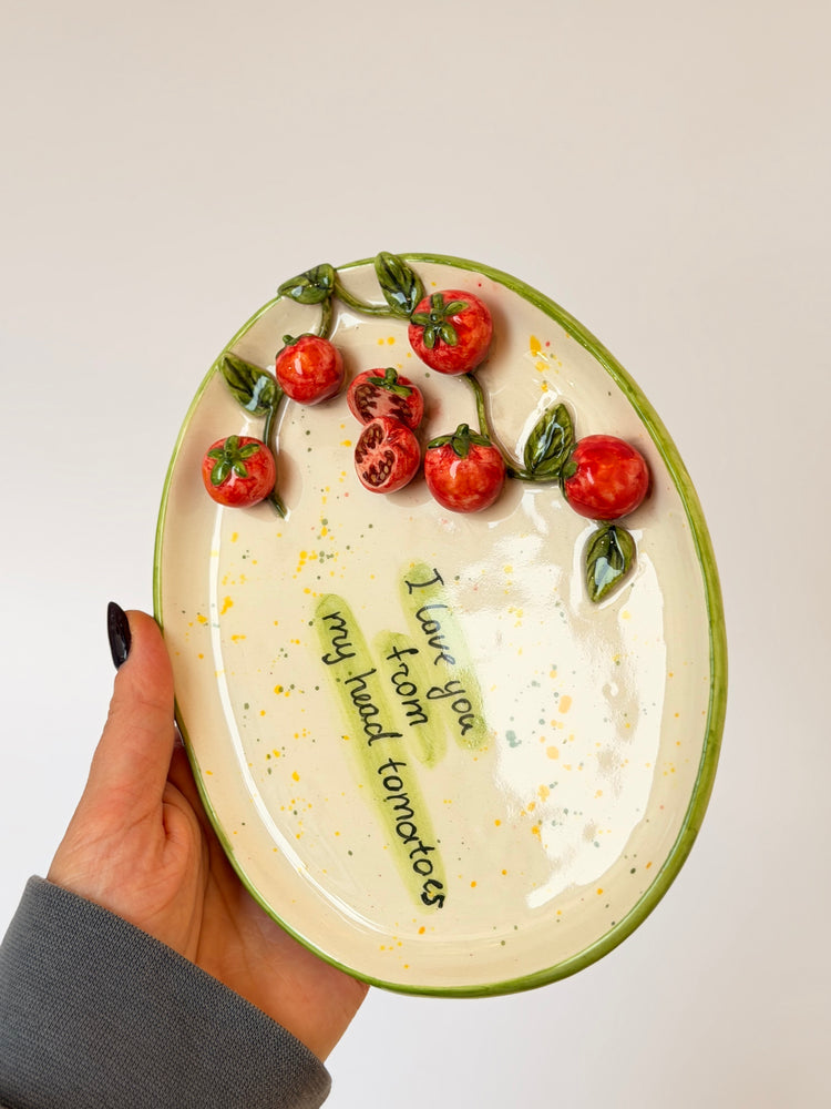 Tomato handmade ceramic plate