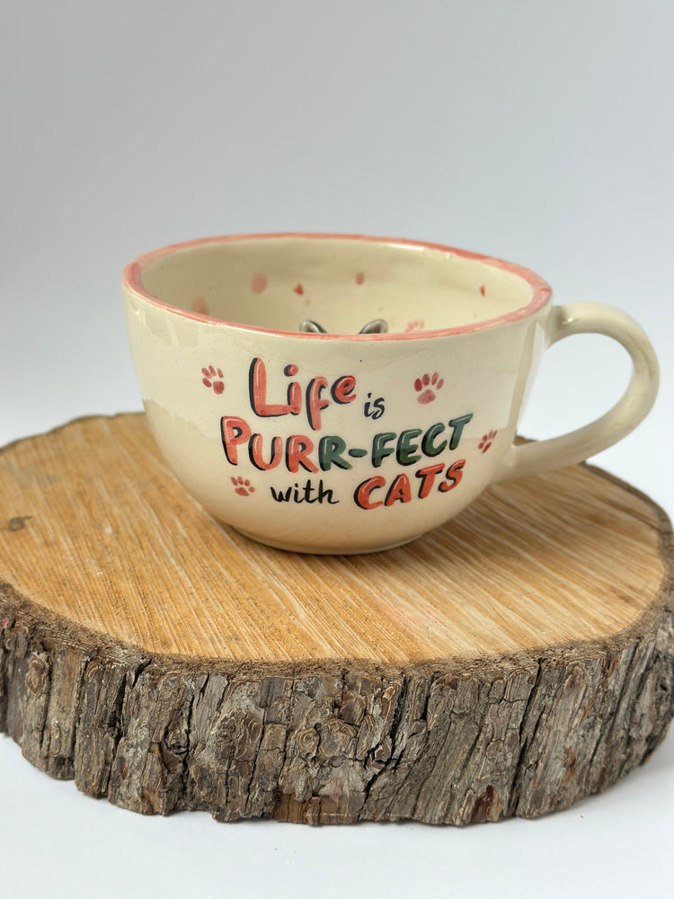 Handmade cat mug
