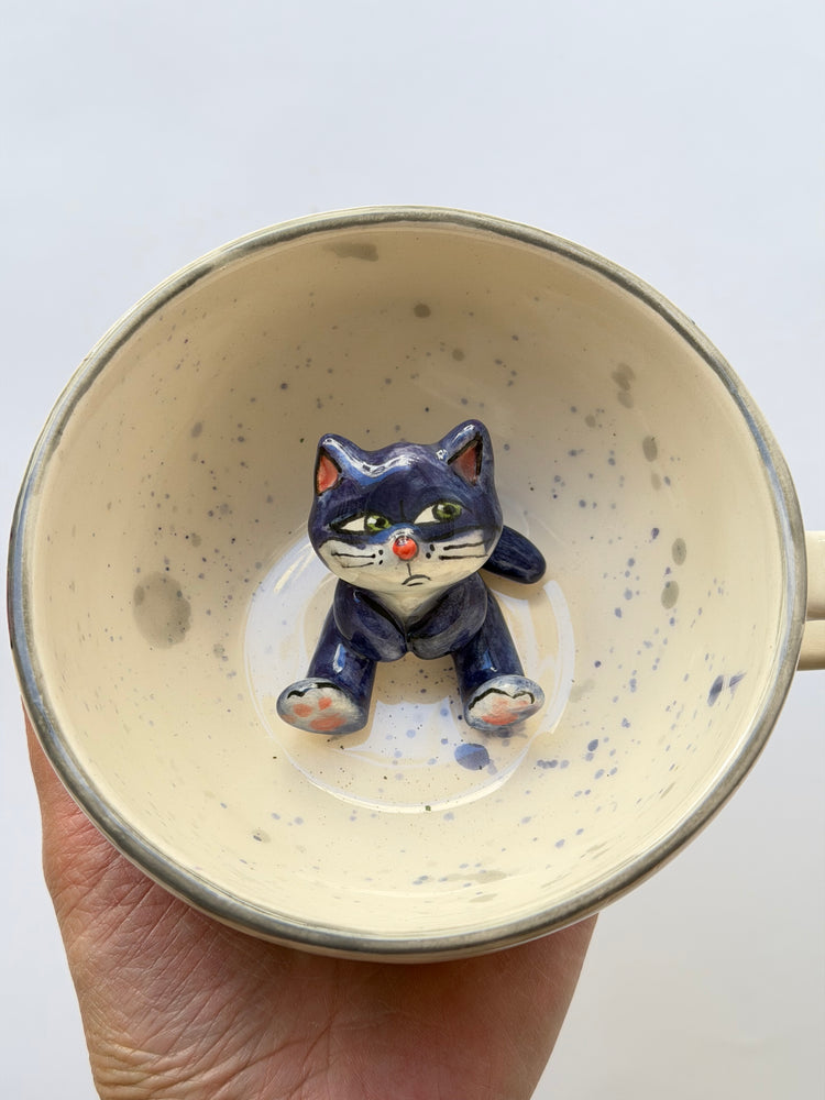 Cat handmade ceramic mug