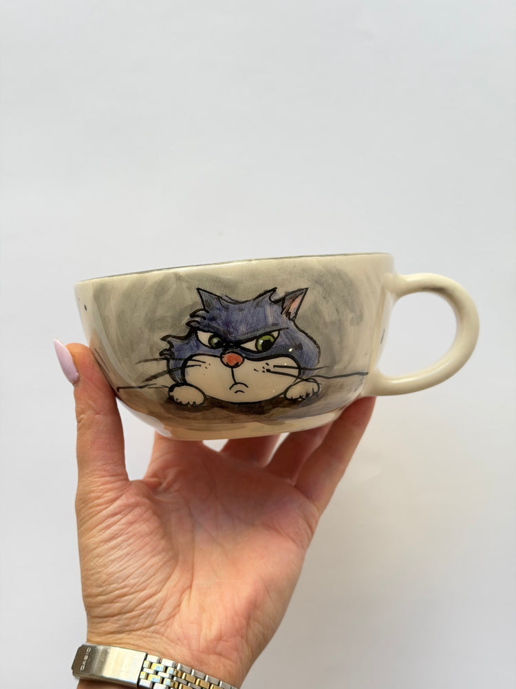 Cat handmade ceramic mug