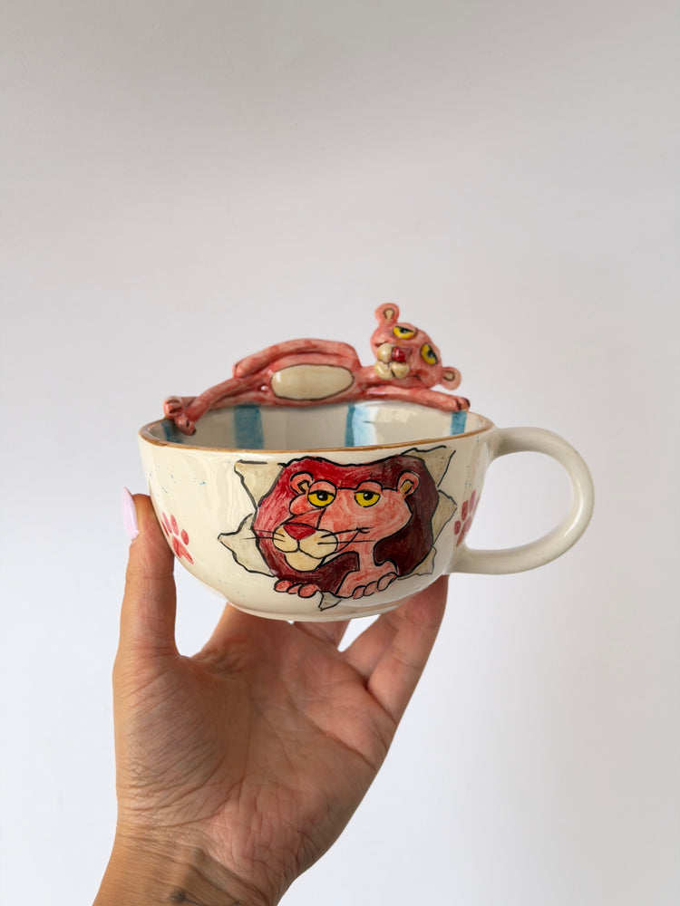 Panther handmade ceramic mug