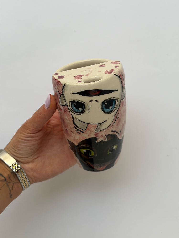 Dragons handmade ceramic takeaway mug