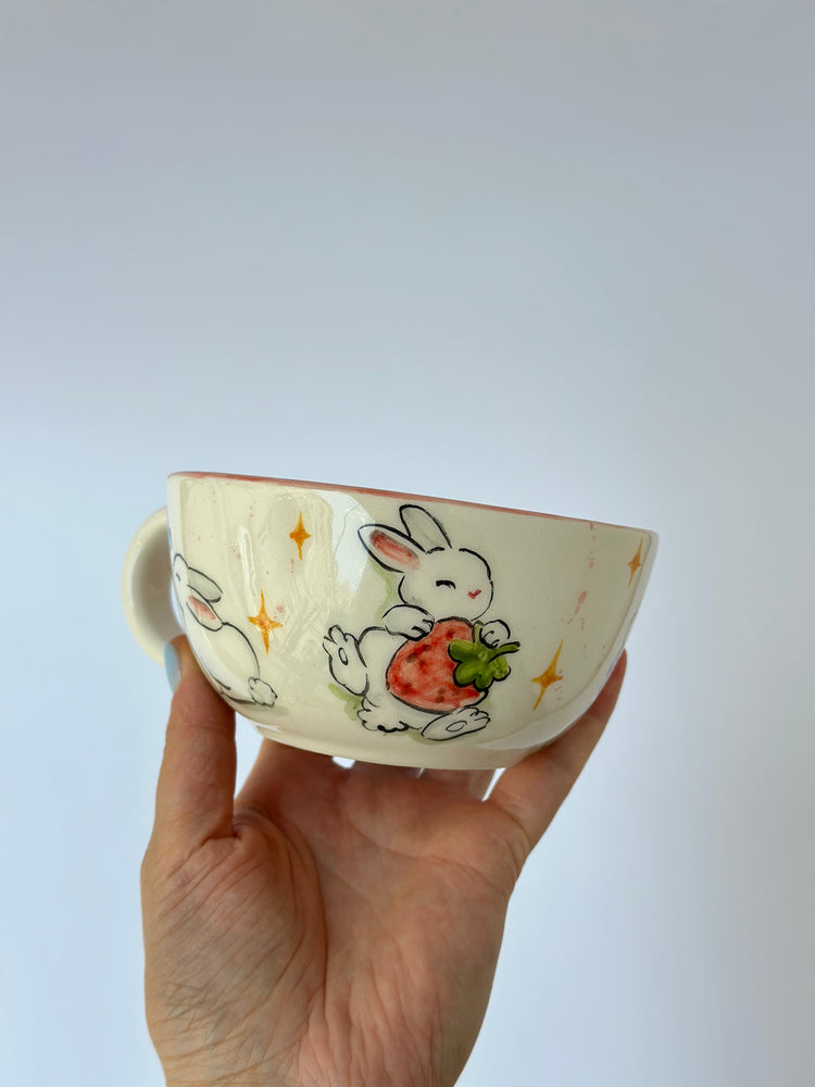 Rabbit handmade mug ceramic