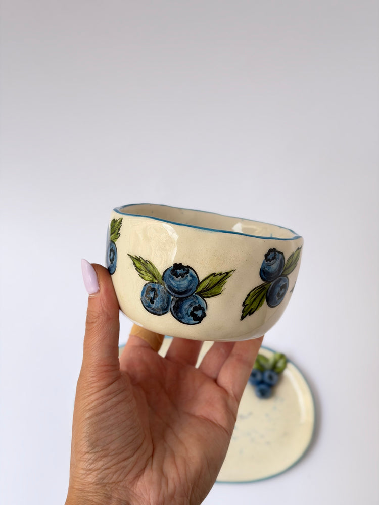 Blueberry handmade ceramic mug