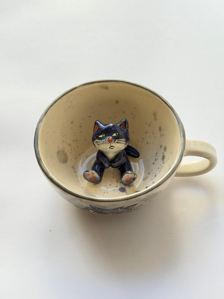 Cat handmade ceramic mug