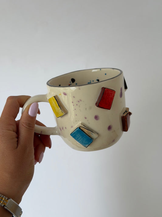 Books handmade ceramic mug