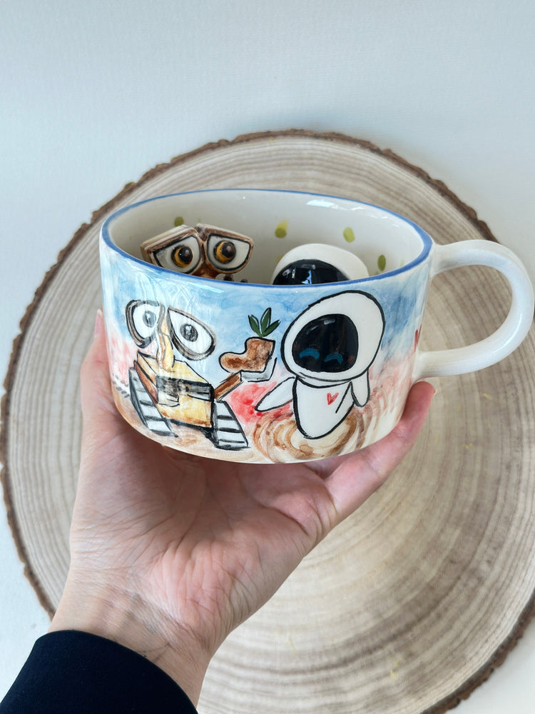 Wall-E mug handmade