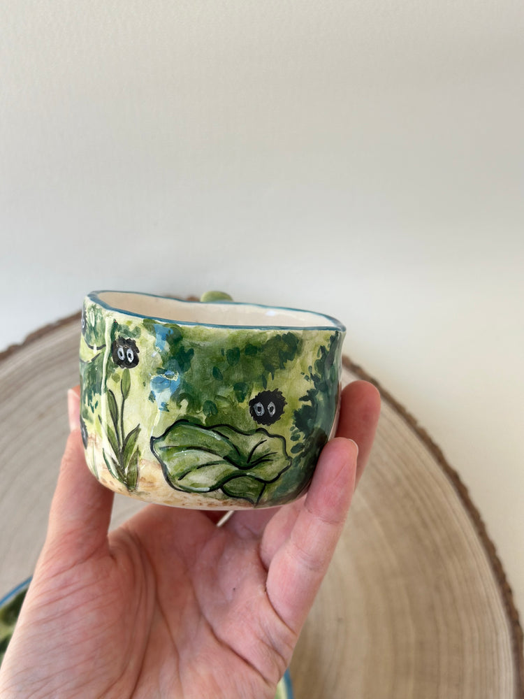 Totoro handmade coffee cup and plate