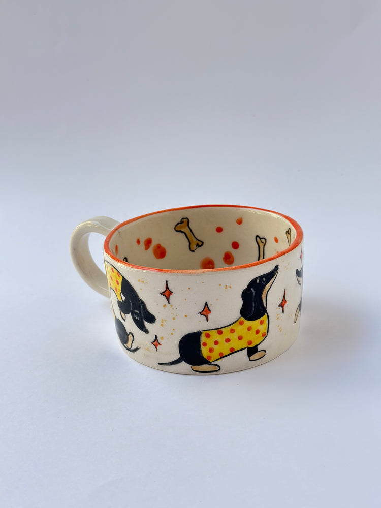 Dachshund dog handmade ceramic mug