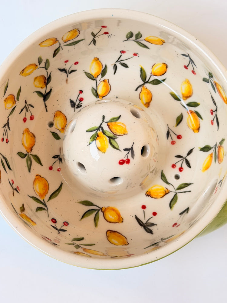 Lemon handmade ceramic washing bowl