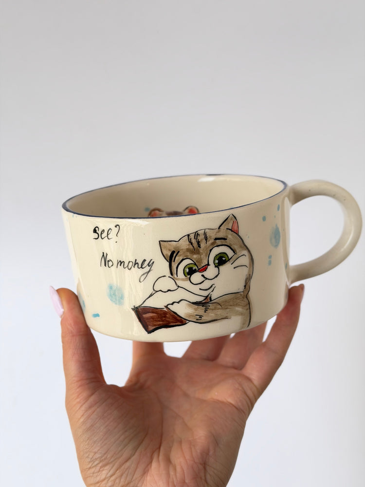 Cat handmade ceramic mug