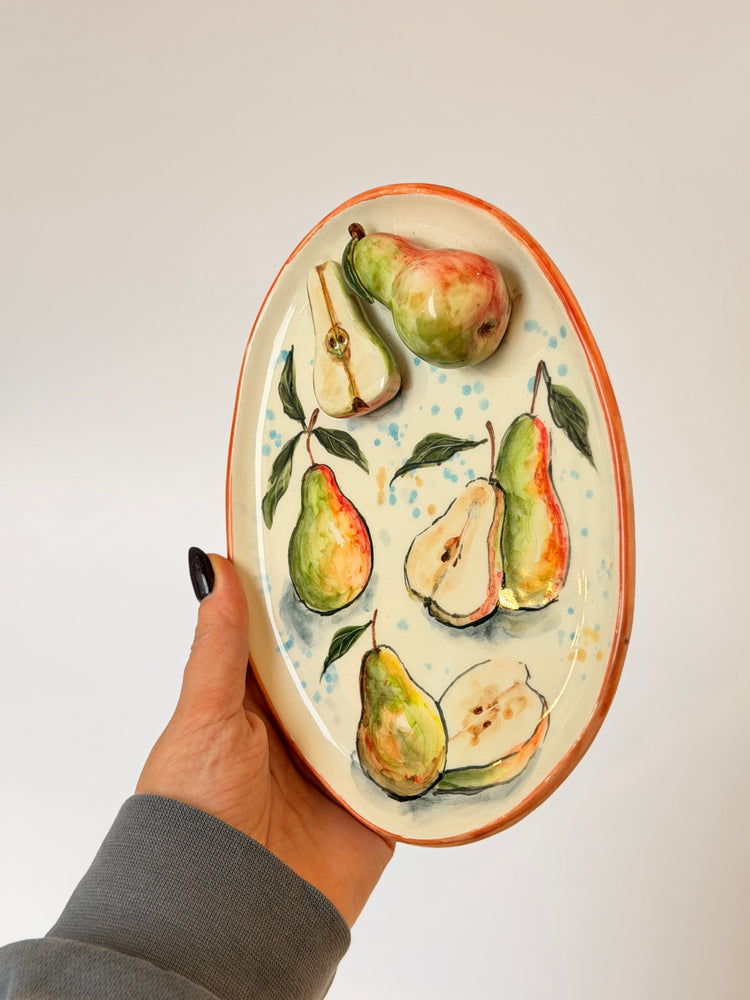 Pear handmade ceramic plate
