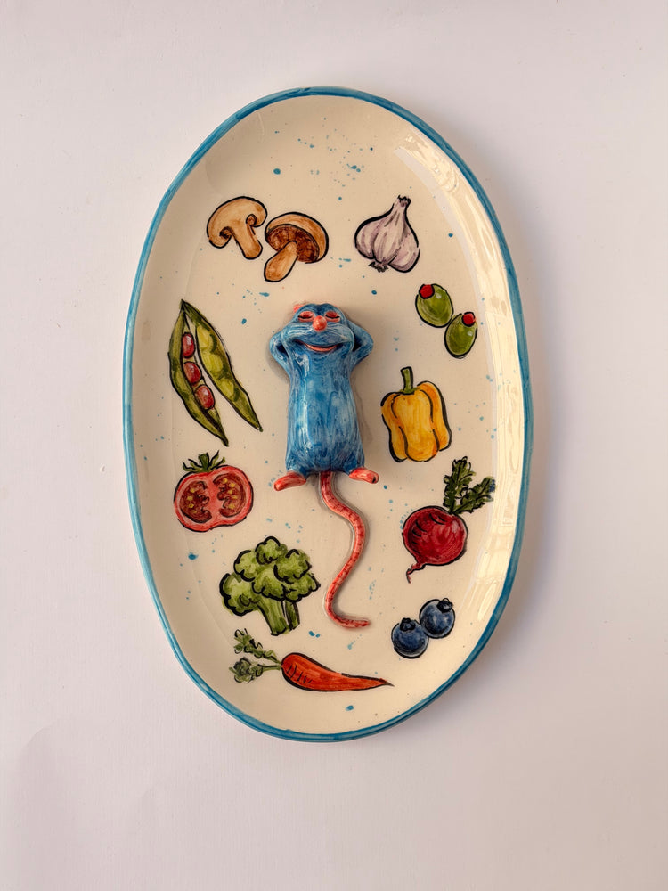 Little chef handmade ceramic plate