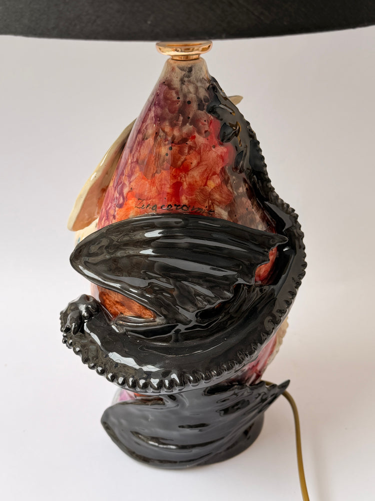 Dragons handmade ceramic lamp