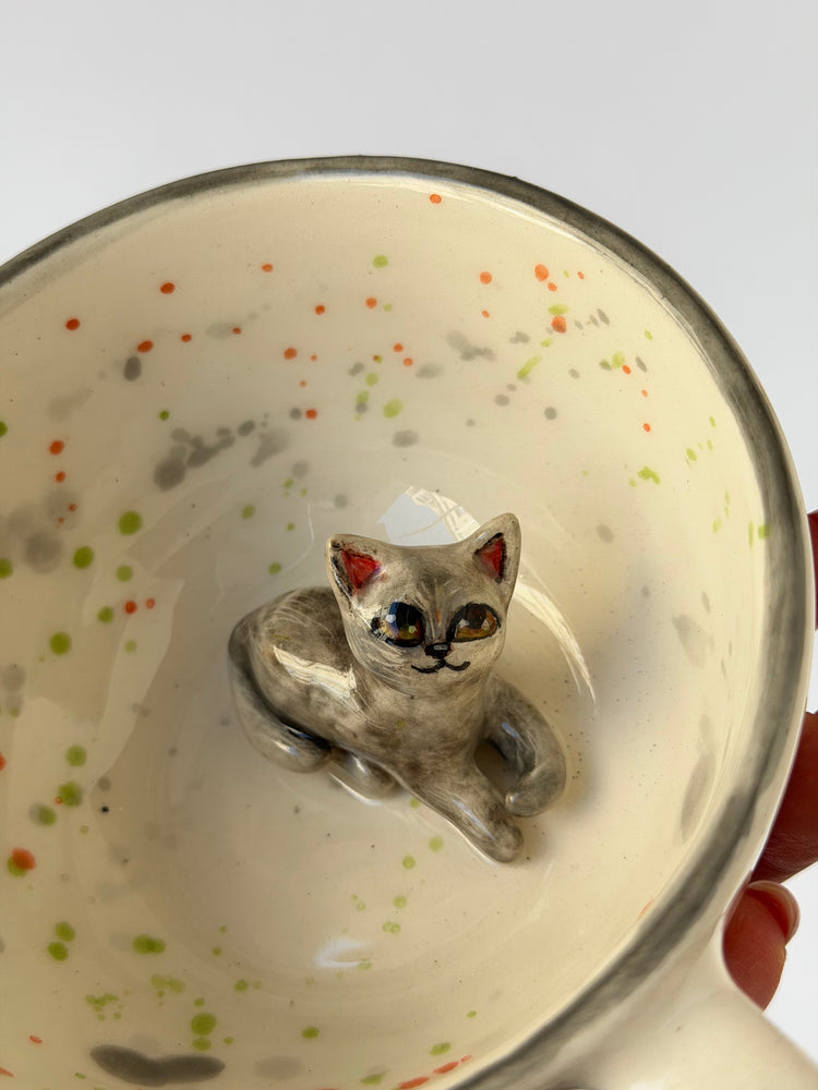 Cat handmade ceramic mug