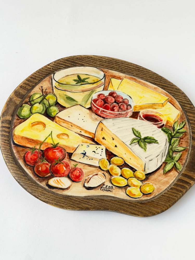 Handmade ceramic wooden serving tray