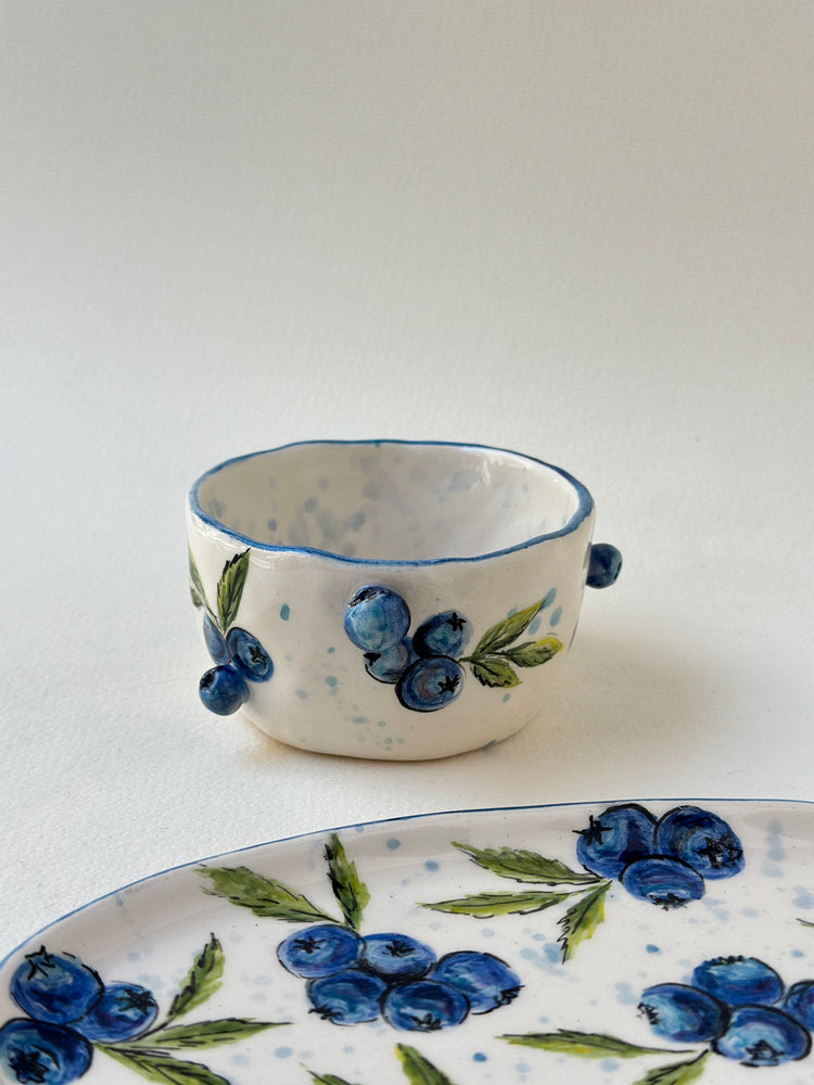 Blueberry handmade cup and plate