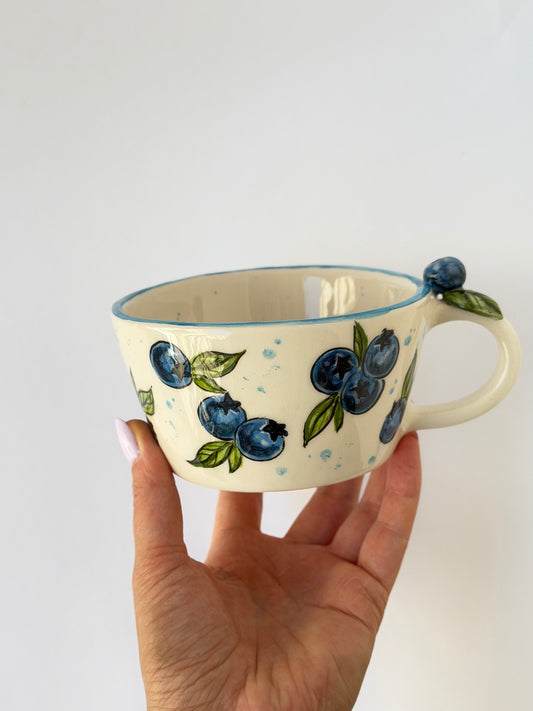 Blueberry handmade ceramic mug