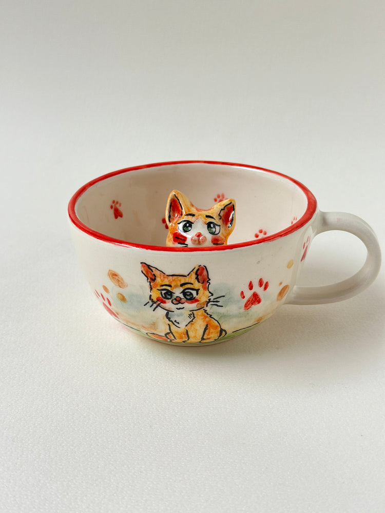 Cat handmade mug