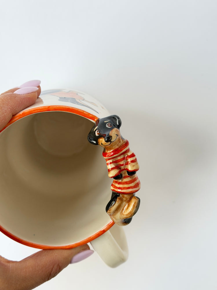 Dachshund dog handmade takeaway mug