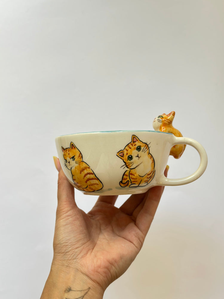 Cat handmade ceramic mug