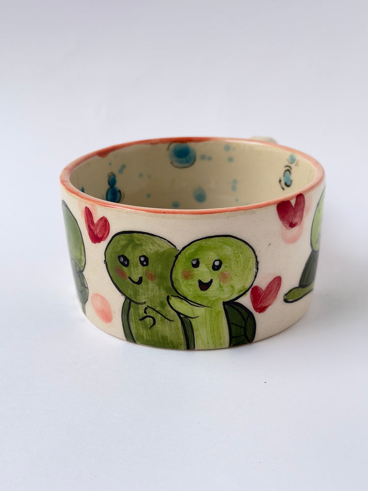 Turtles handmade ceramic mug