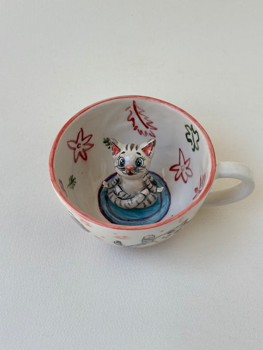 Cat handmade mug