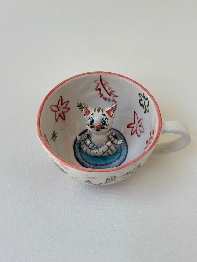 Cat handmade mug