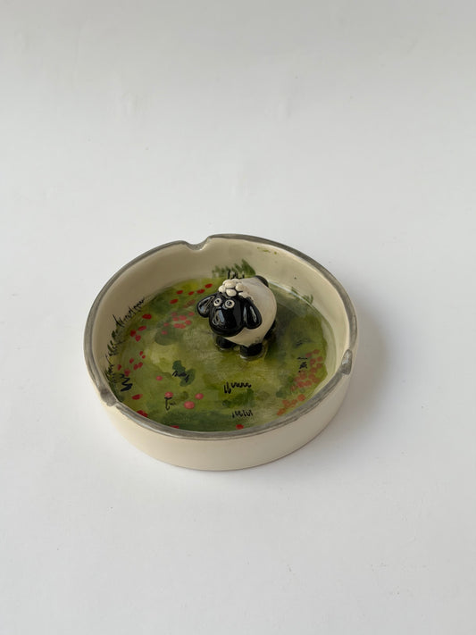 Sheep handmade ceramic ashtray
