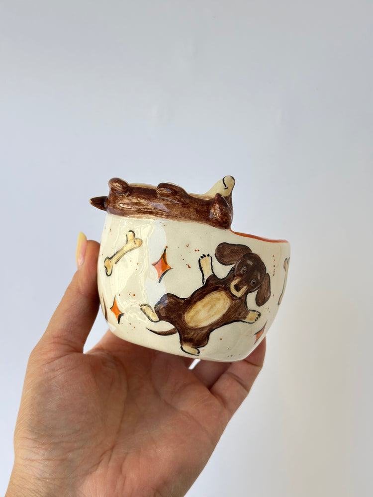 Dachshund dog handmade cup