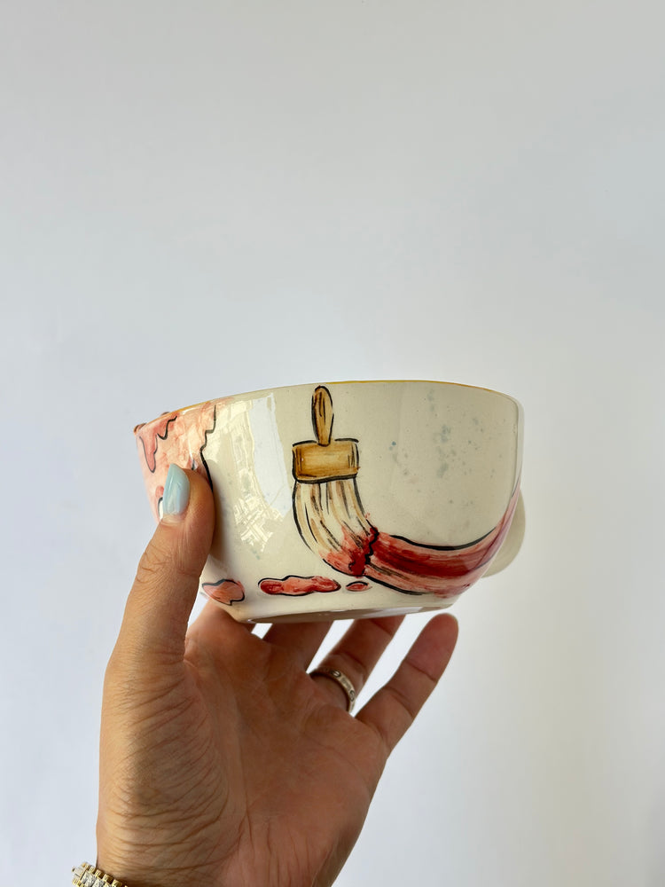 Pink handmade ceramic mug