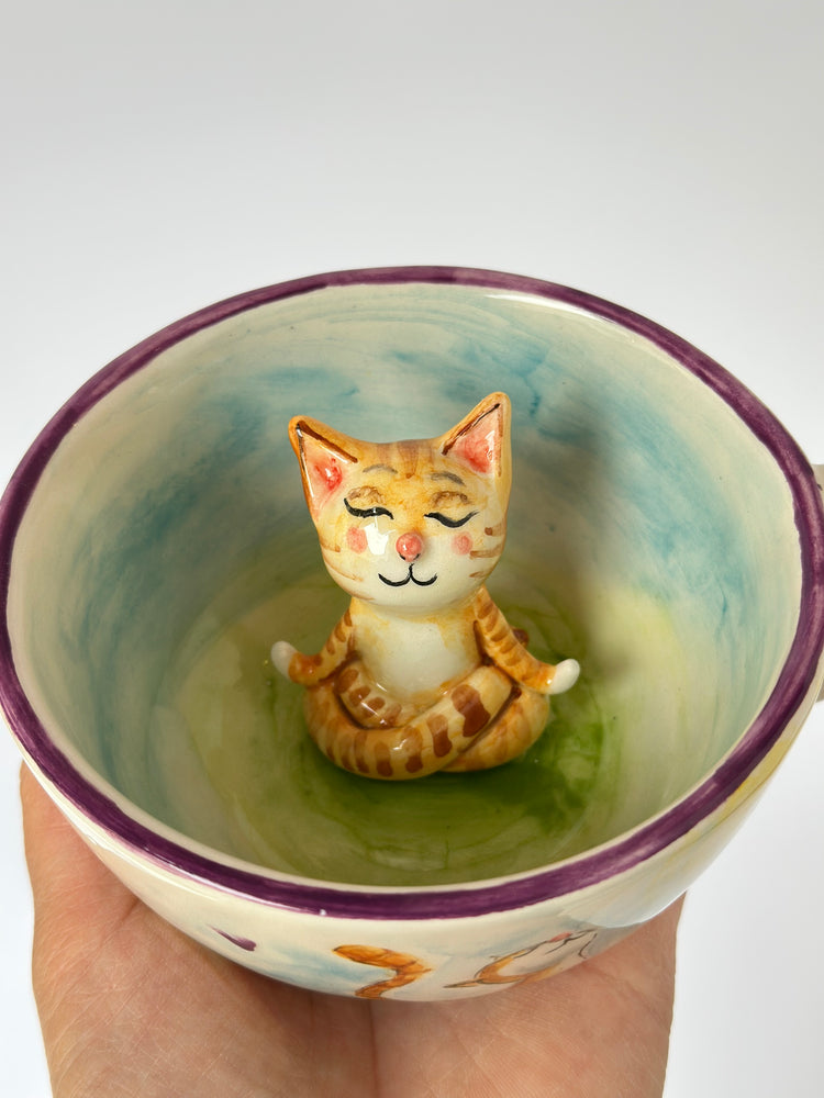 Cat handmade ceramic mug