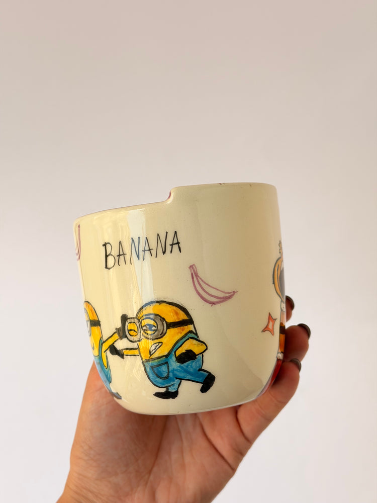 Banana handmade ceramic takeaway mug