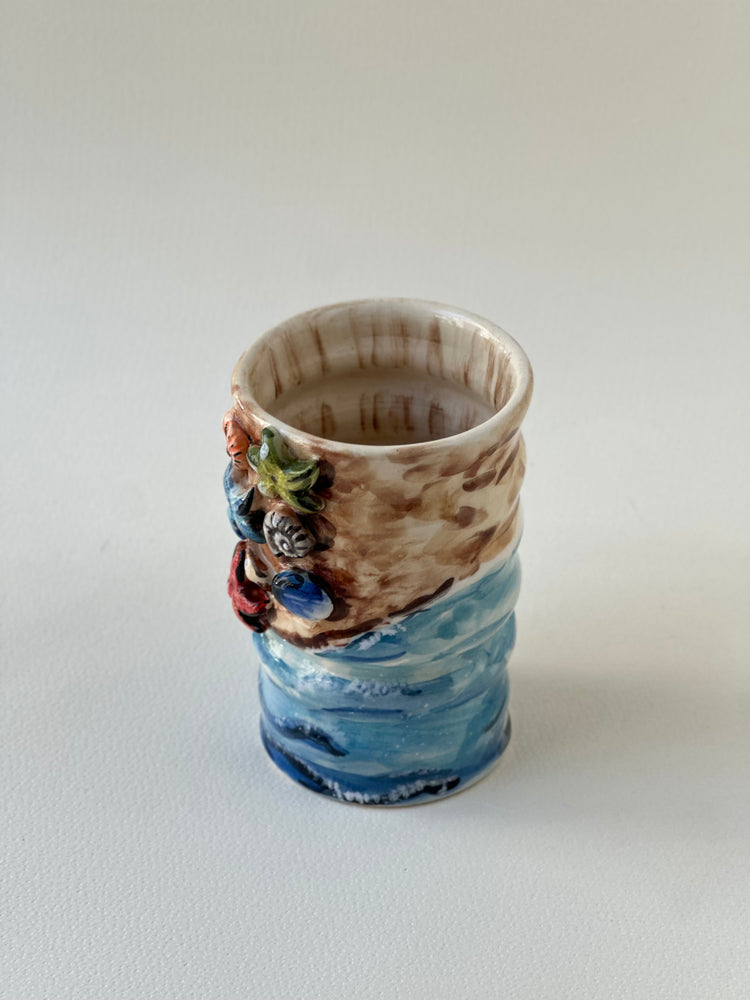 Seashell cup handmade ceramic